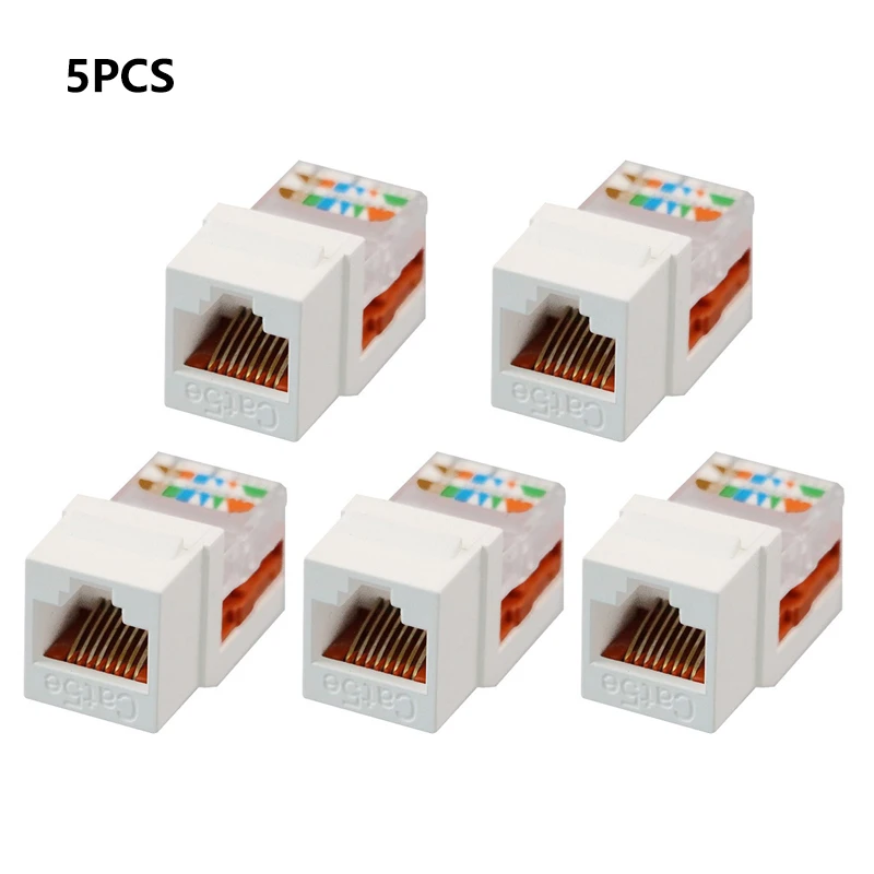 Módulo de red Ethernet CAT5E UTP, Conector de enchufe de pared RJ45, toma de información, adaptador de salida de ordenador, 5 piezas, sin herramientas