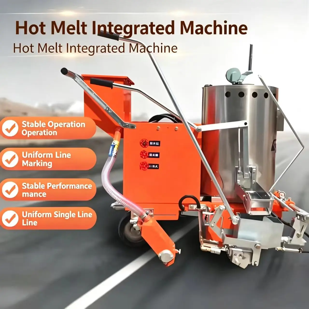 Hand-Pushed Road Thermoplastic Marking Machine For Zebra Crossings