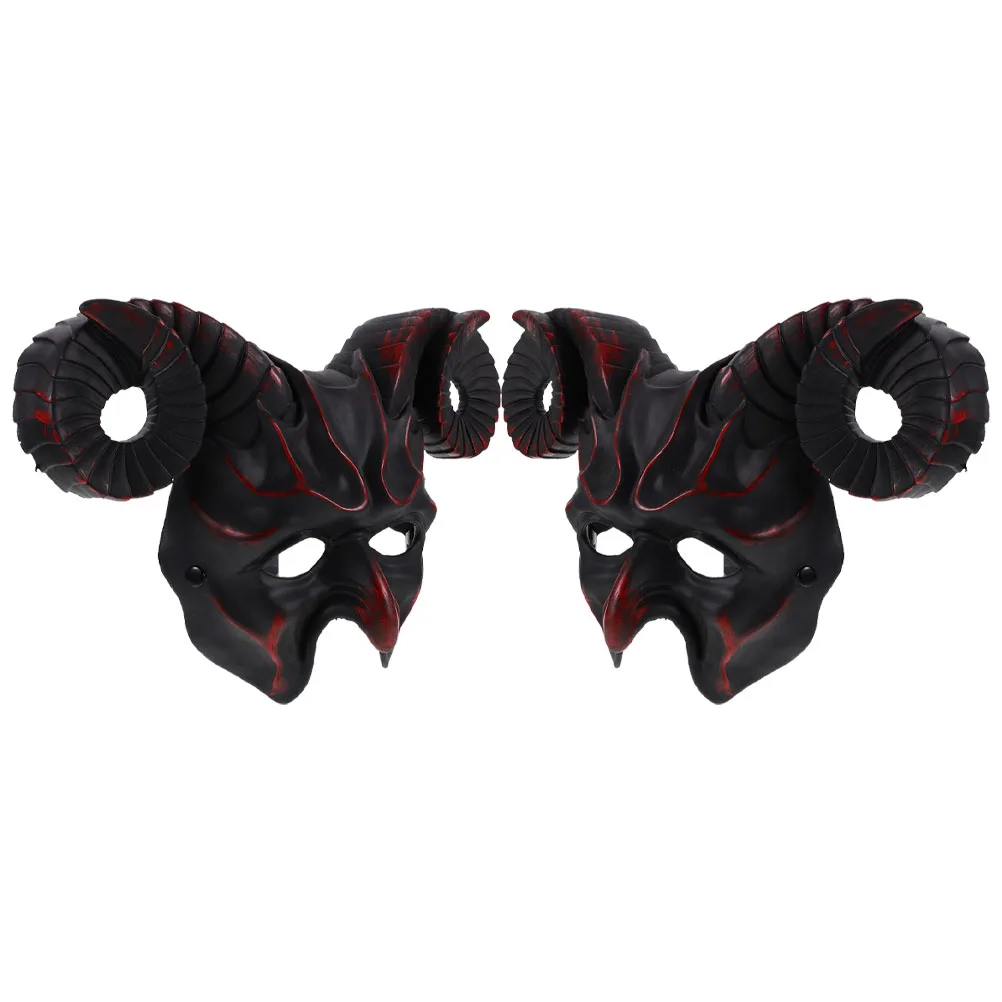 

2 Pcs Mask Horn Cosplay Costume Props for Masquerade Party Scary Horns Man