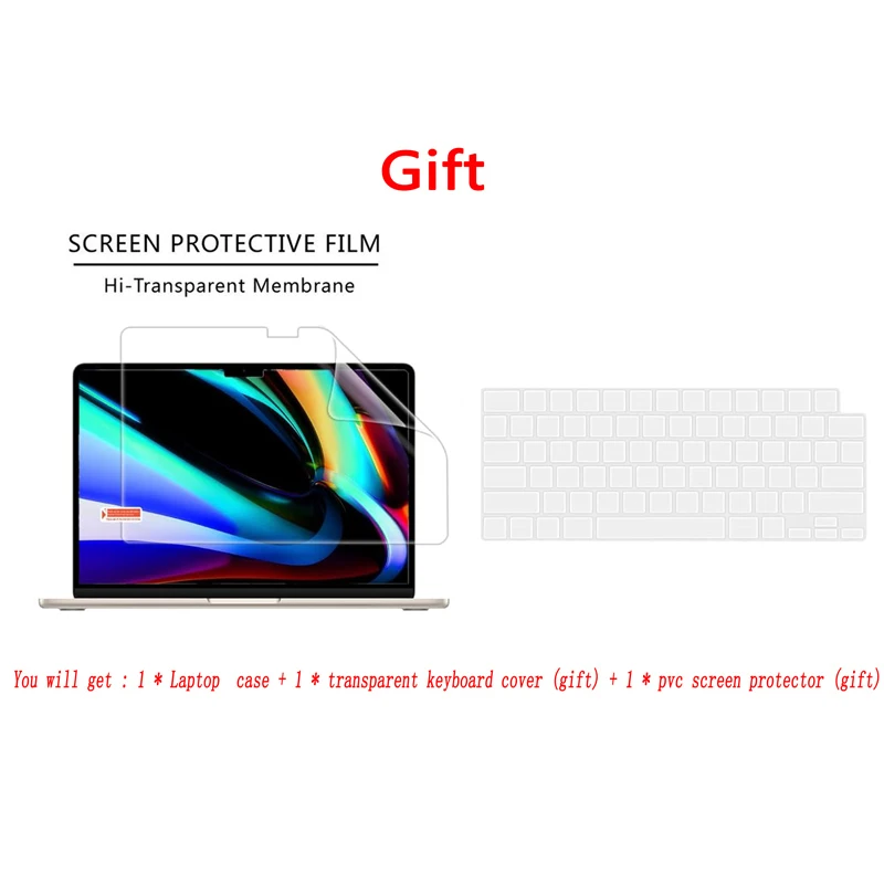 Laptop Case For Apple MacBook Air 15.3 A2941 M2 Chip Macbook Pro 16 A2485 With Touch Bar Air 13.3 A2337 A2338 A1932 Crystal case