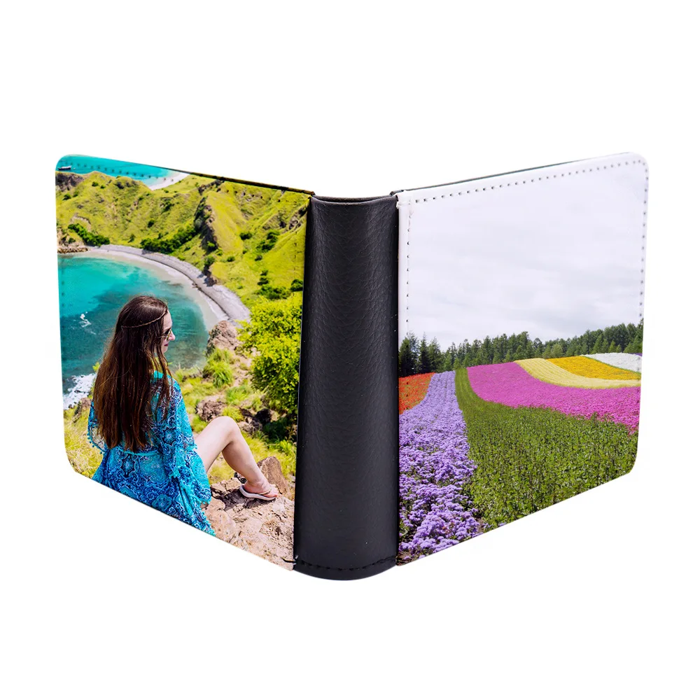 5pcs/lot Sublimation Blank PU Leather Wallet for Women Men Heat Transfer Purse DIY Multi Card Holder Wallet for Travel