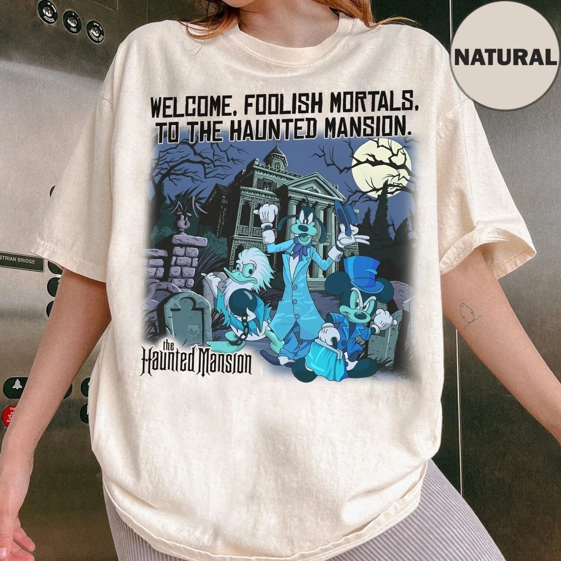 

Винтажная футболка Disney Haunted House Disney Haunted House, футболка унисекс, высококачественная уличная футболка для выхода y2k