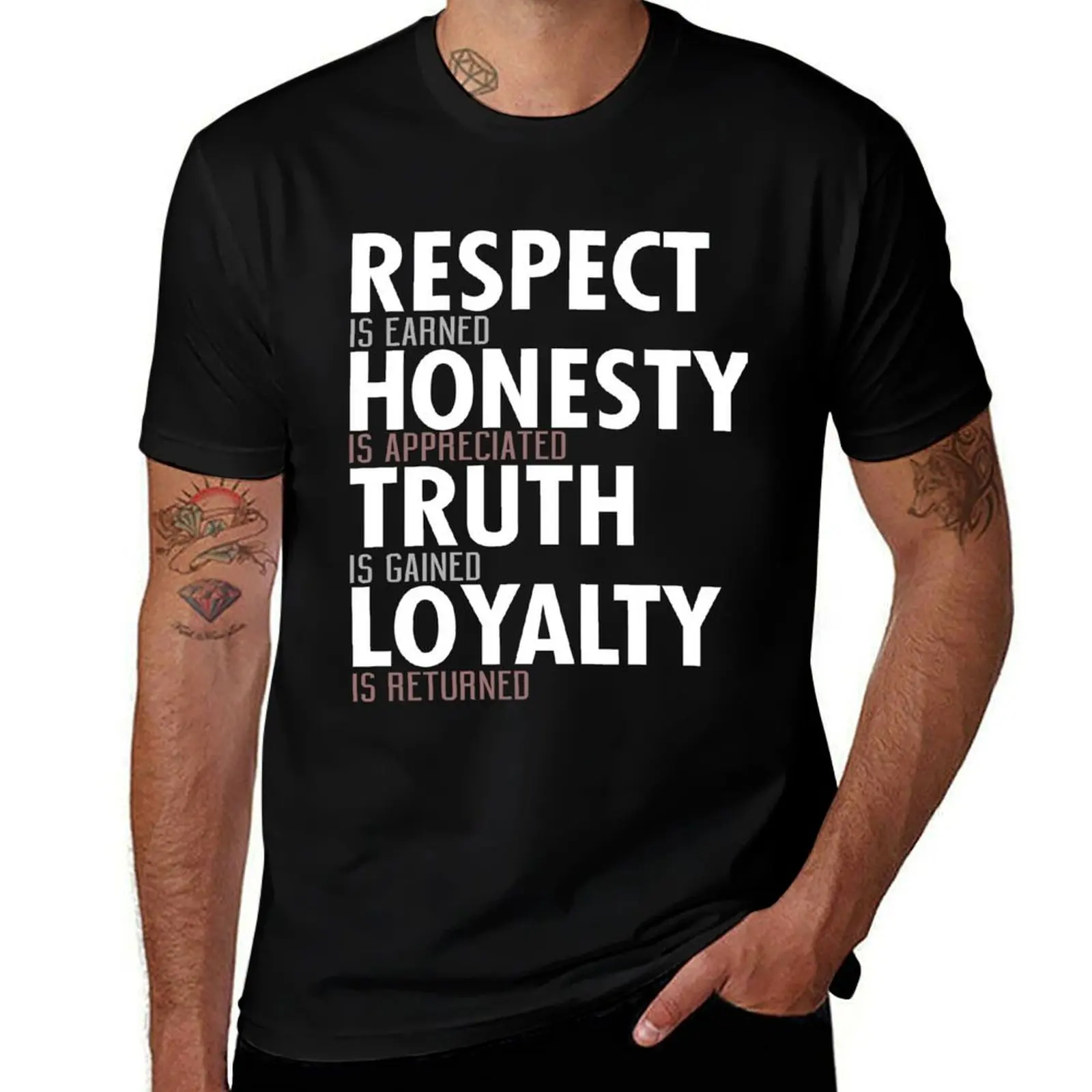 respect honestytruth loyalty T-Shirt Big Size Loose Fit Tee Shirt T-Shirt