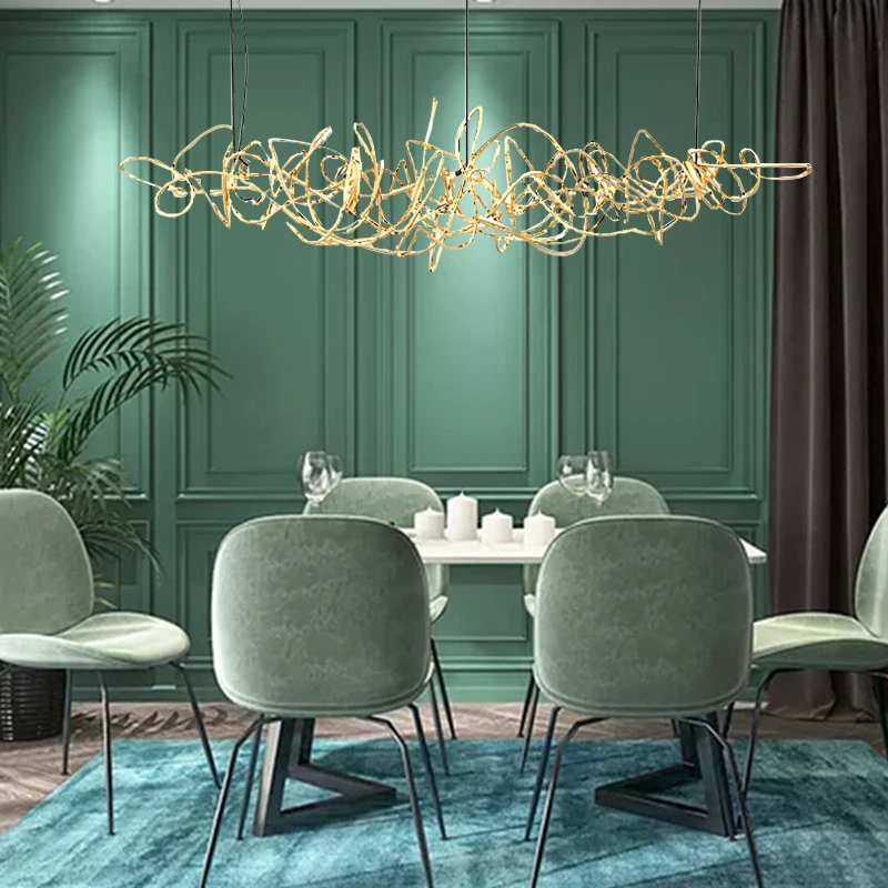 Post-modern Light Luxury LED For Restaurant Chandelier Decoration Nordic Front Desk Lamps Simple Iron Art Bar Tree Chandelier