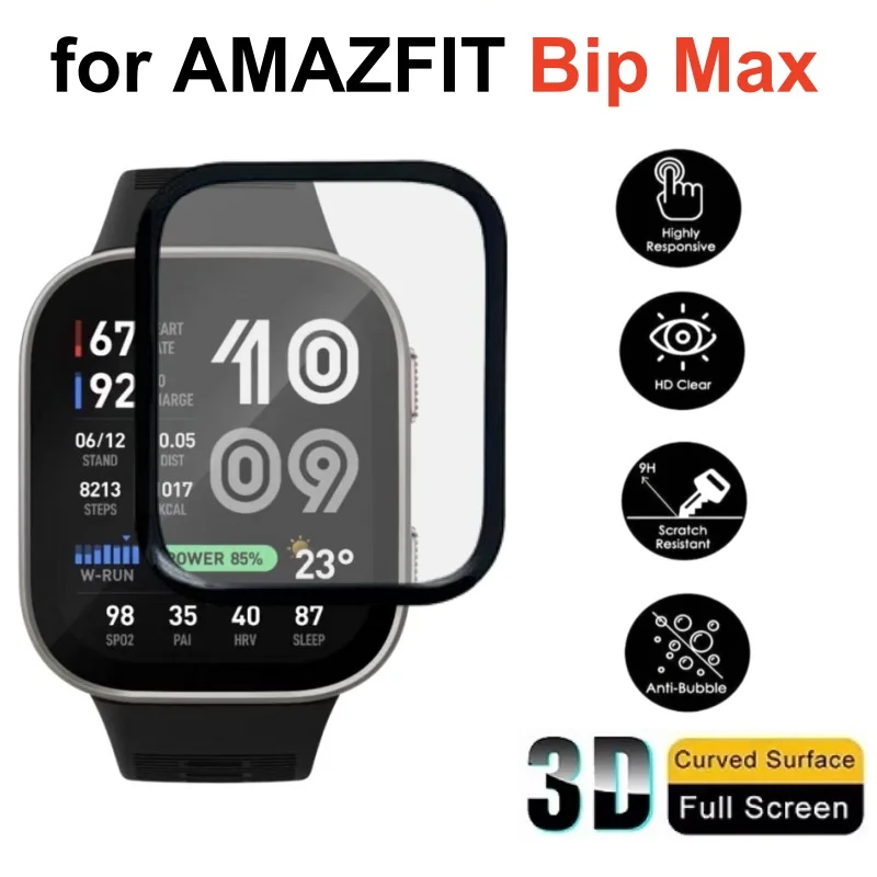 Protecteur d'écran souple incurvé 3D, 100 pièces, pour montre intelligente Amazfit Bip Max, Film de protection à couverture complète pour AMAZFIT BIP5 Unity