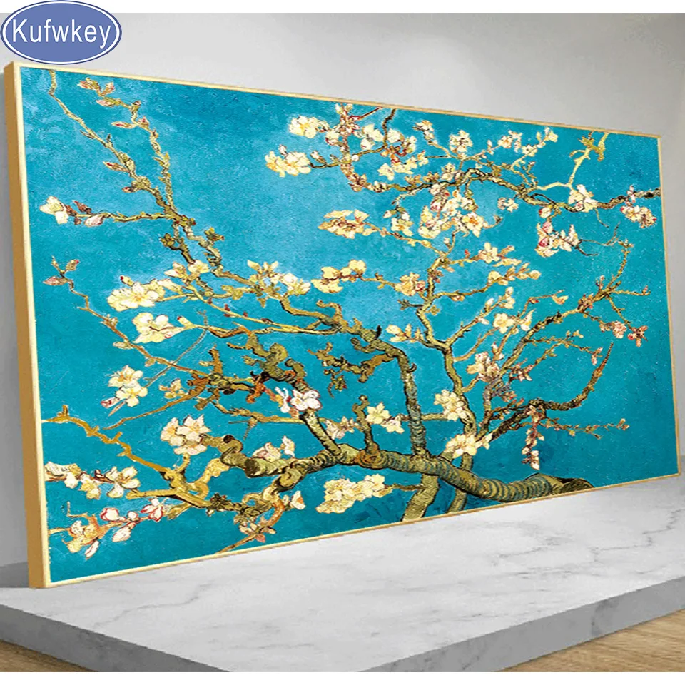 Van Gogh Almond Blossom Diamond Painting New 2024 Impressionist Famous Flower 5D Diy diamond Art mosaic Embroidery Home Decor