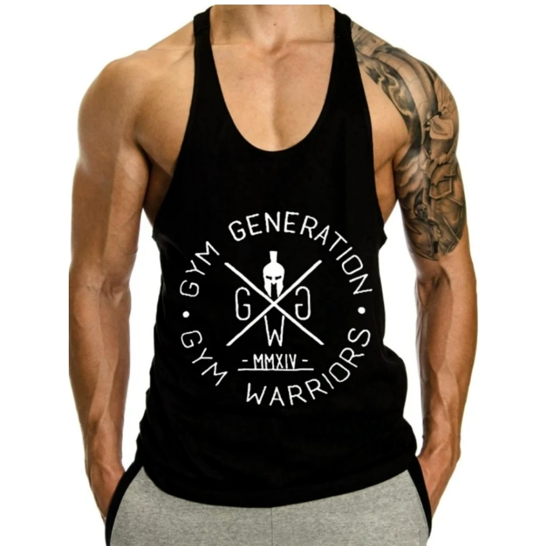 

Fashion Letter Printed Fitness Sleeveless Men's Tees Summer Loose Breathable Vests Quick Dry Pullover Tank Top Men's Sportswear