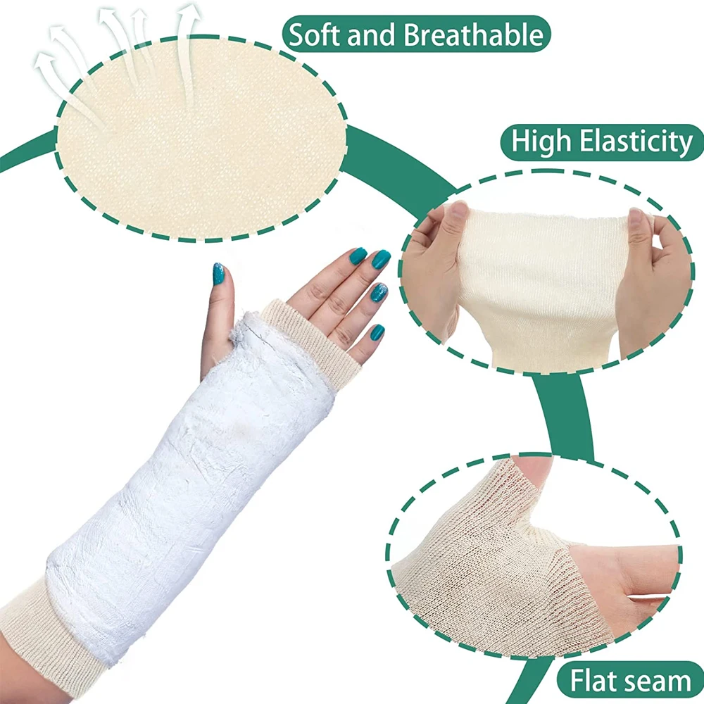 Elastic Compression Tube Sleeve Bandage para Gesso, Rolo de gaze, Tubular Arm Stocking, 1 rolo