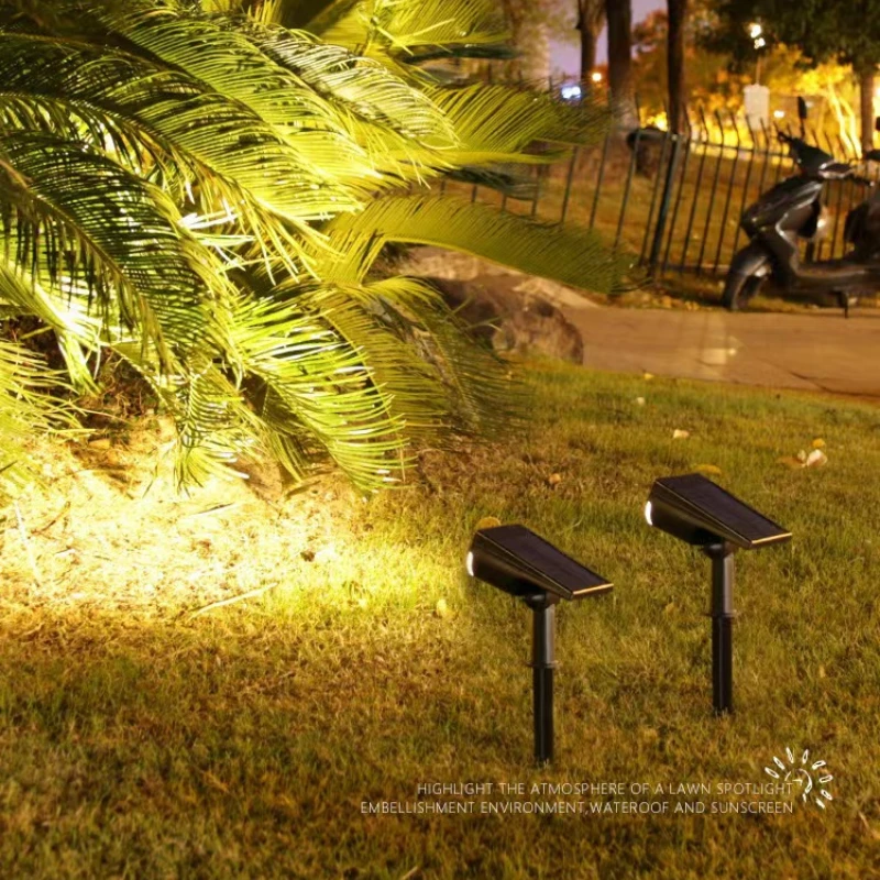 ZK40 Solar LED Light Adjustable Solar Spotlight Ground IP65 Waterproof Landscape Wall Lamp Outdoor Lighting Lawn Lights