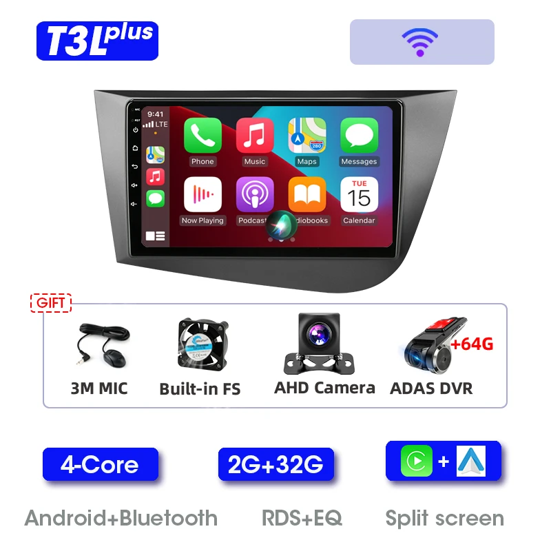 Srnubi Android Autoradio Voor Seat Leon 2 MK2 2005-2011 Bluetooth Carplay Multimedia Speler GPS Navigatie 2 Din stereo Head Unit