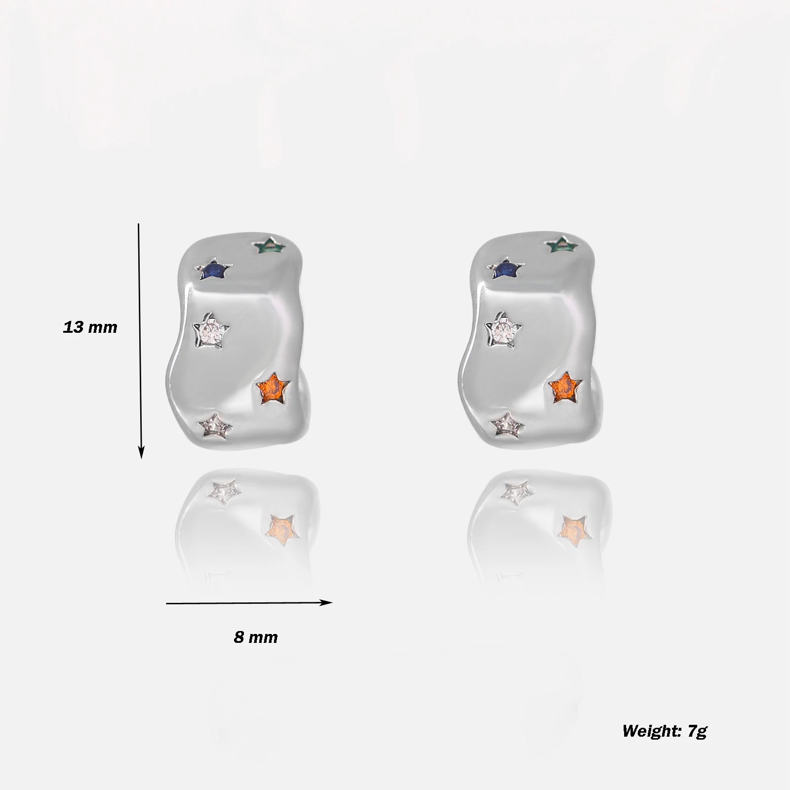 

Zircon 14K Gold Star Wave Round Hoop Earrings for Women Vintage Fine Jewelry Minimalist Accessories