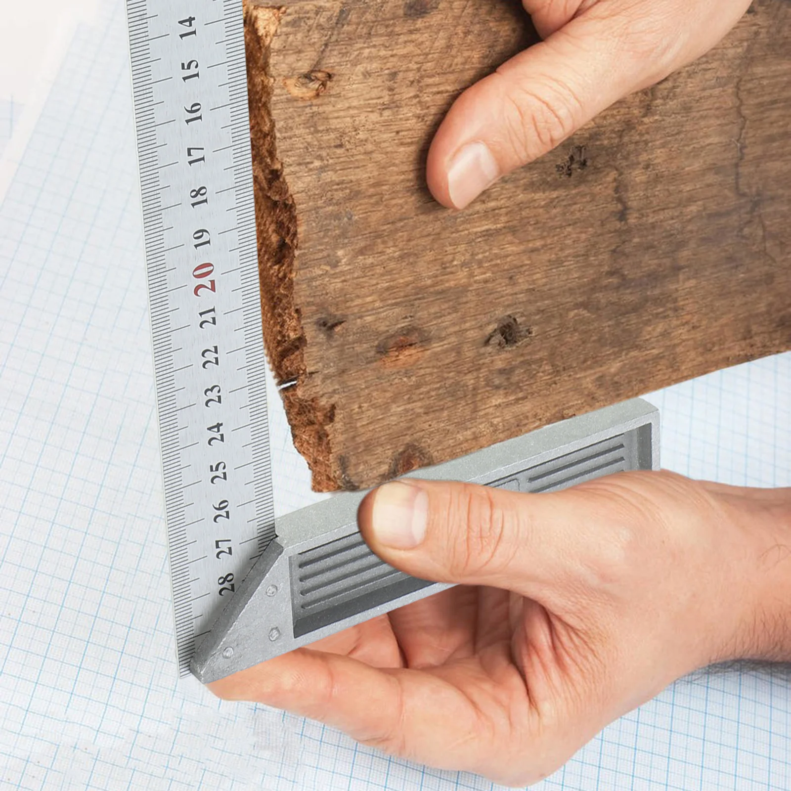 أداة قياس زاوية فولاذية مسطرة L 90 درجة لمشاريع النجارة ذاتية الصنع هيكل معدني شديد التحمل مع قراءة واضحة #4