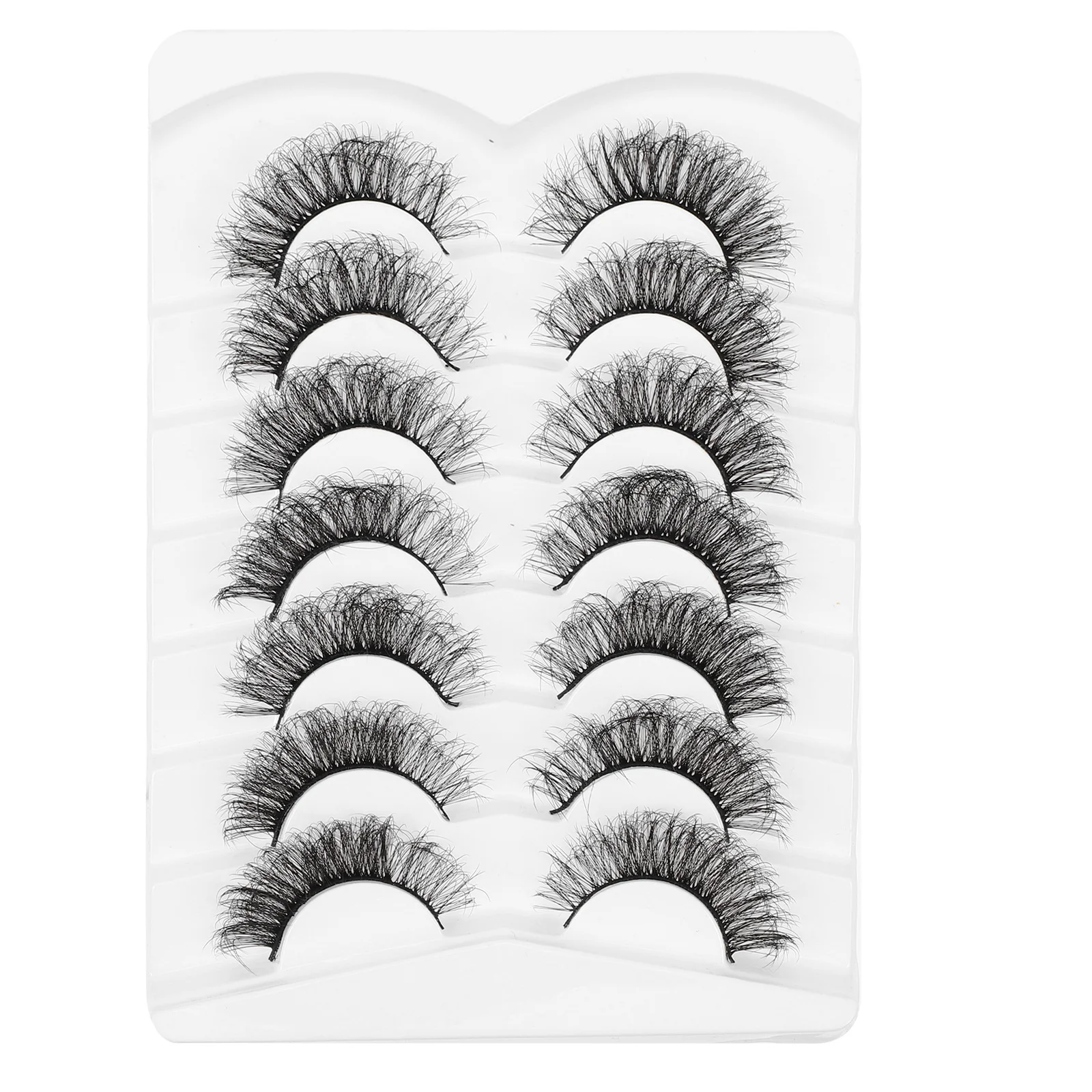 

3D 5D False Eyelashes Natural Wispy Curl Black White Fake Lashes Kit for Women Makeup High Volume Faux Lash