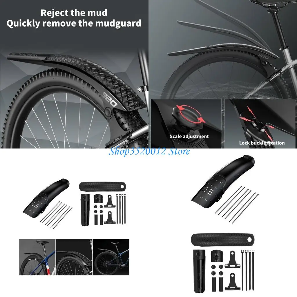 

27RD Adjustable Mountain Bike Hard Shells Mudguard Bicycles Front/Rear Mud Guards