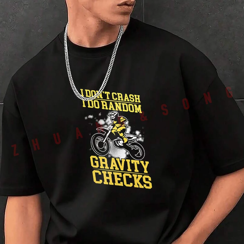 

Мужская футболка с принтом I Dont Crash I Do Random, модная повседневная футболка в уличном стиле, подходит для путешествий и занятий спортом.