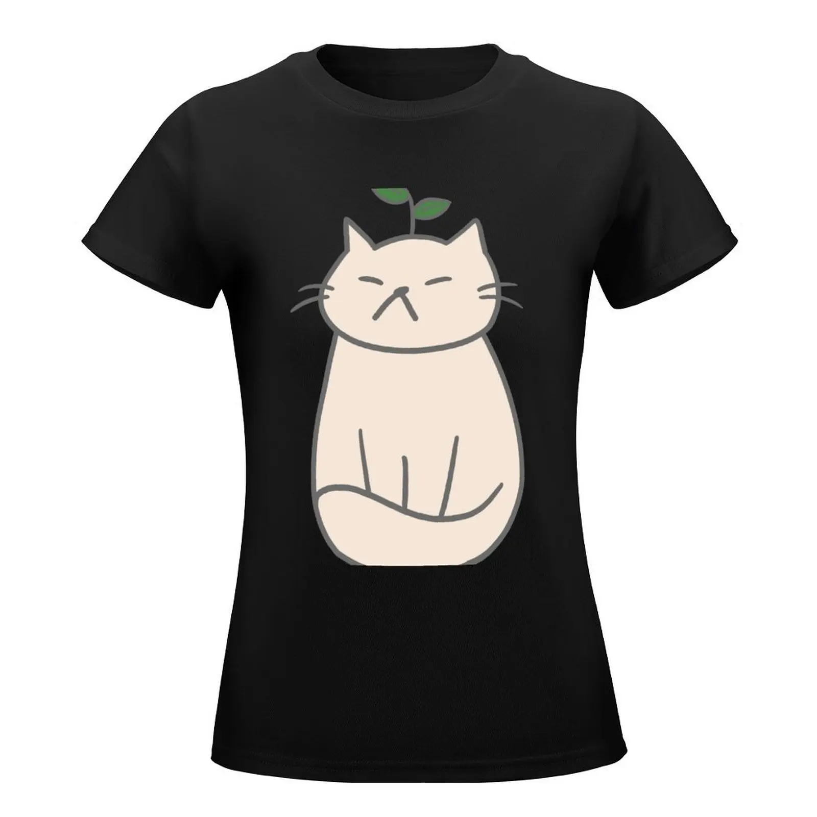 Camiseta de gato de plantas para mujer, tops de verano, camisetas gráficas, ropa de diseñador, ropa de lujo