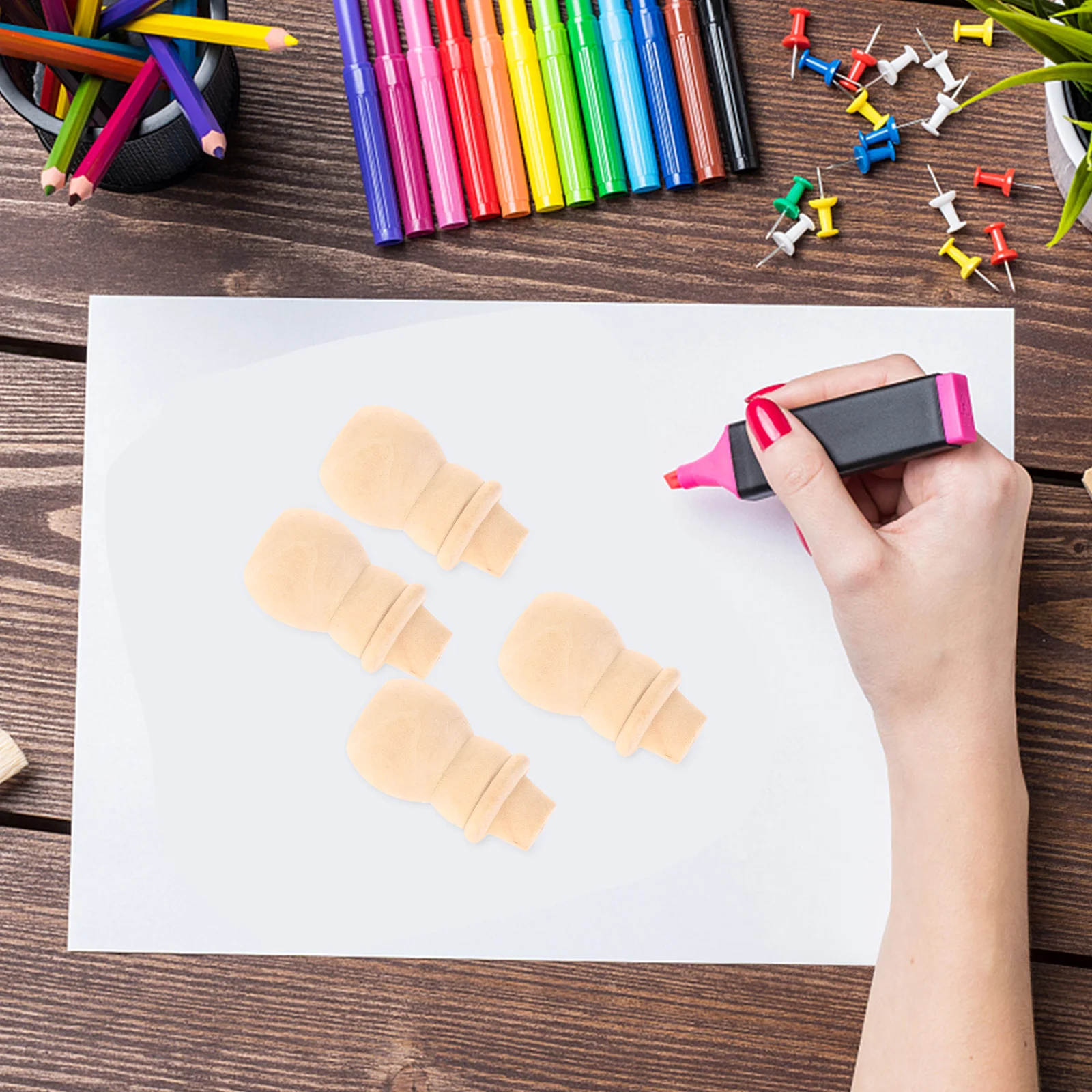 

20Pcs Snowman Wooden Unfinished Craft Set Natural Wood Smooth Surface for DIY Painting Kids Wood Peg Decoration