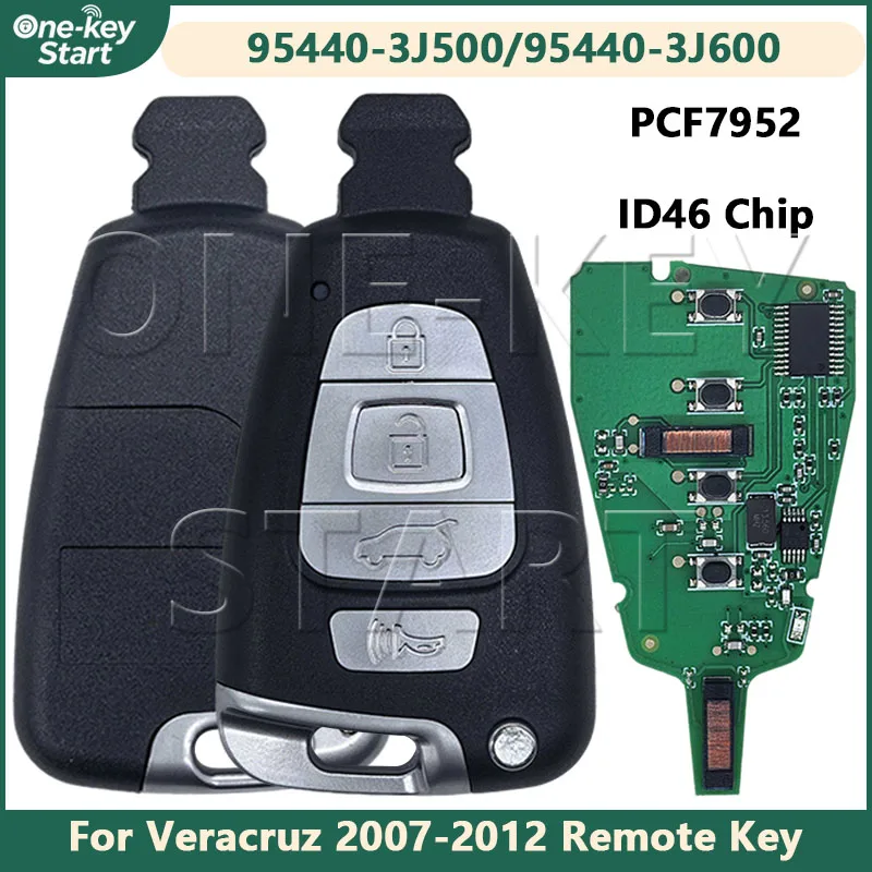 For Hyundai Veracruz 95440-3J500/95440-3J600 ID46 PCF7952 SY5SVISMKFNA04-315MHz/SVI-SMKFEU04-433MHz Remote Key【ONE-KEY START】
