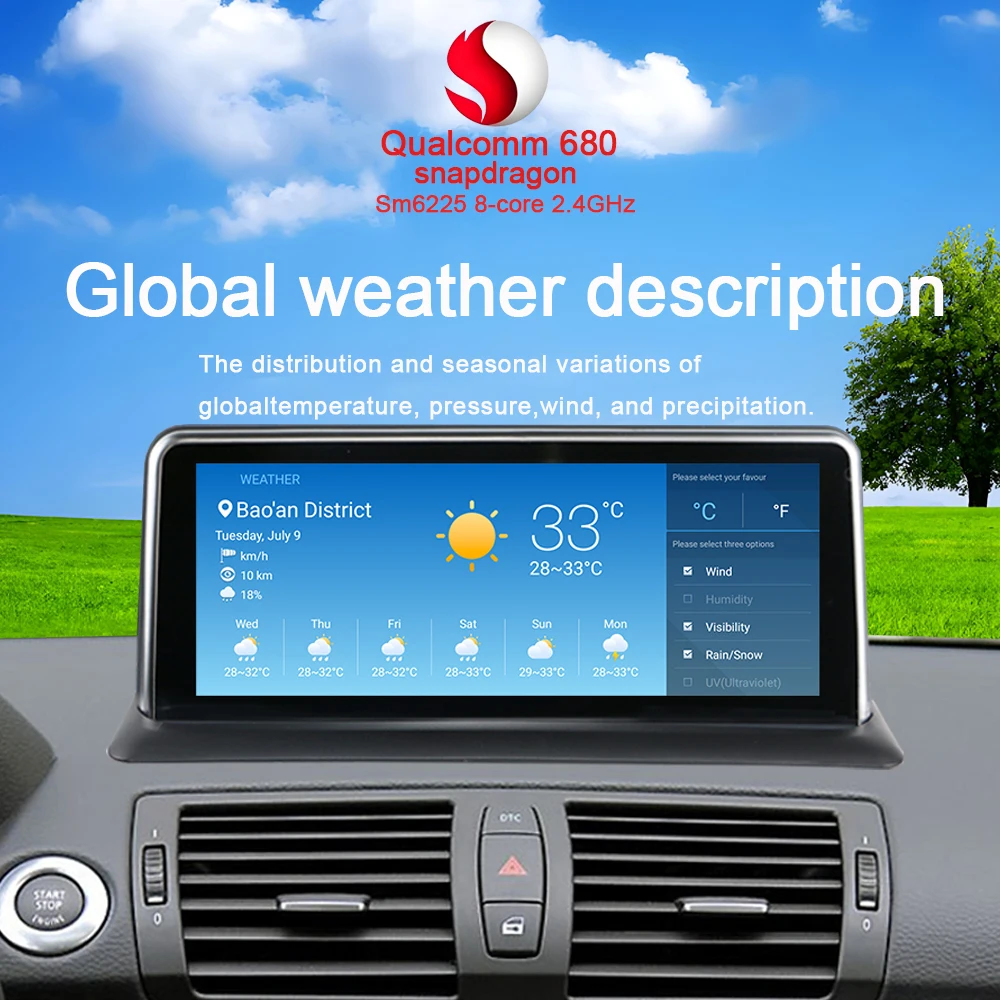 10.25 ''Android14 لسيارات BMW 1 Series E81 E82 E87 E88 2004-2011 مشغل وسائط متعددة للسيارة لاسلكي Carplay/واي فاي 4G راديو السيارة الذكي #2