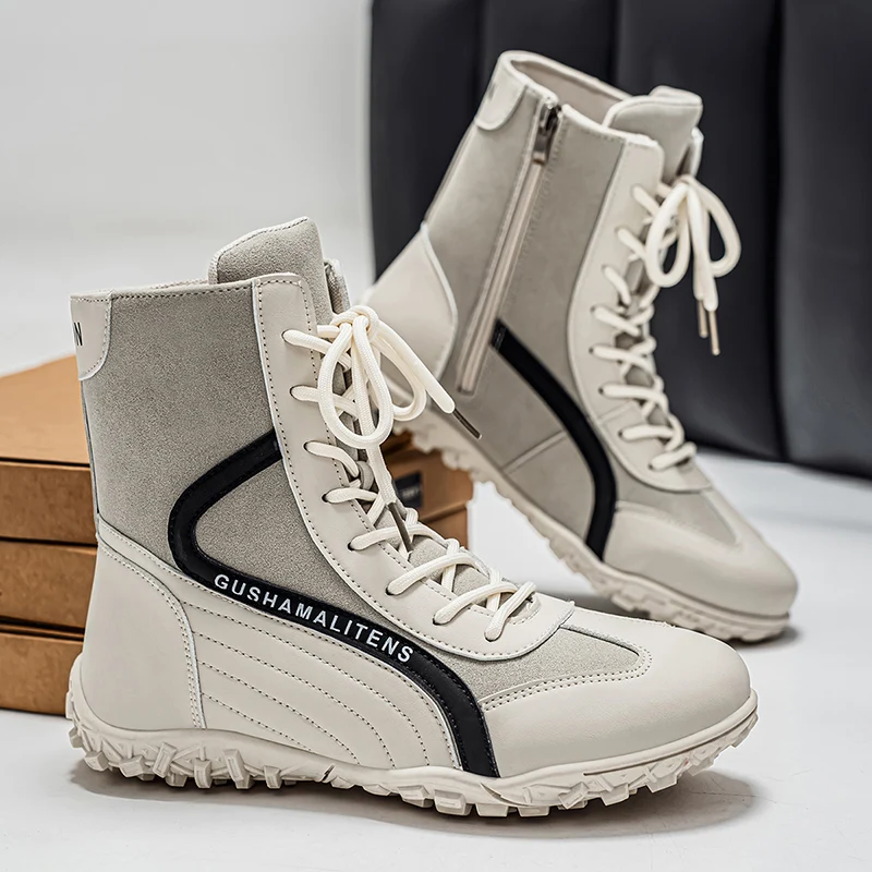 

Осень/зима, новые мужские высокие универсальные туфли, уличная противоскользящая и износостойкая спортивная обувь для отдыха, мужские уличные ботинки