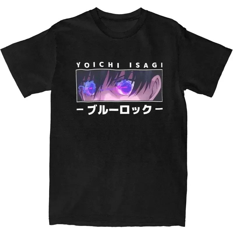 Y2K Blue Lock Yoichi Isagi Eyes T Shirt Anime Manga Trending T Shirts Short Sleeve Retro Tshirt Summer 100% Cotton Crewneck Top