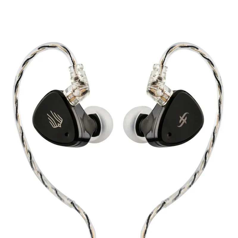 SIMGOT EM6L HIFI dans l'oreille moniteur couteurs 1DD + 4BA pilote hybride IEMs avec cble argent OFC dtachable pour musicien Audiophile