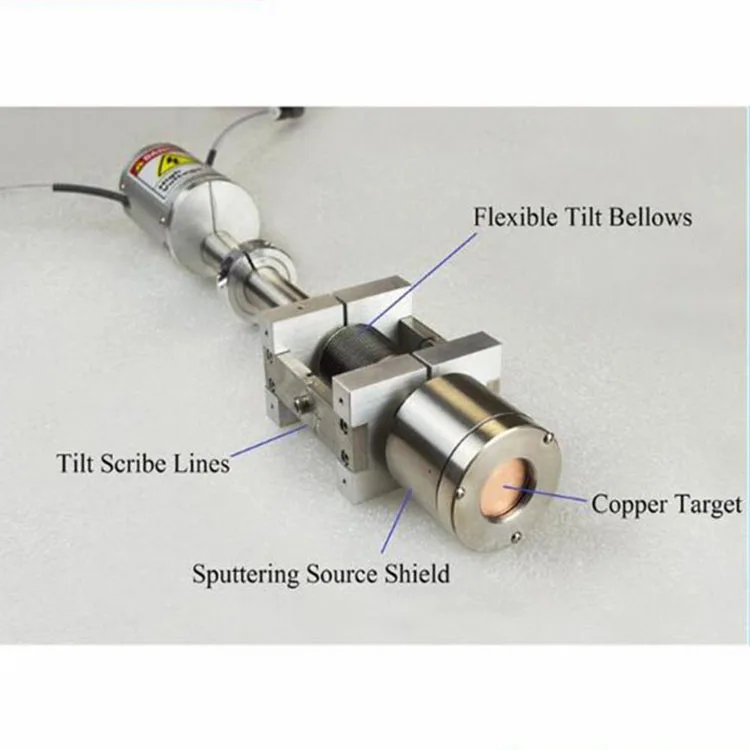 

2" Sputtering Magnetron Sputter Source with Flexible Tilt Bellows is operated with either DC power supply