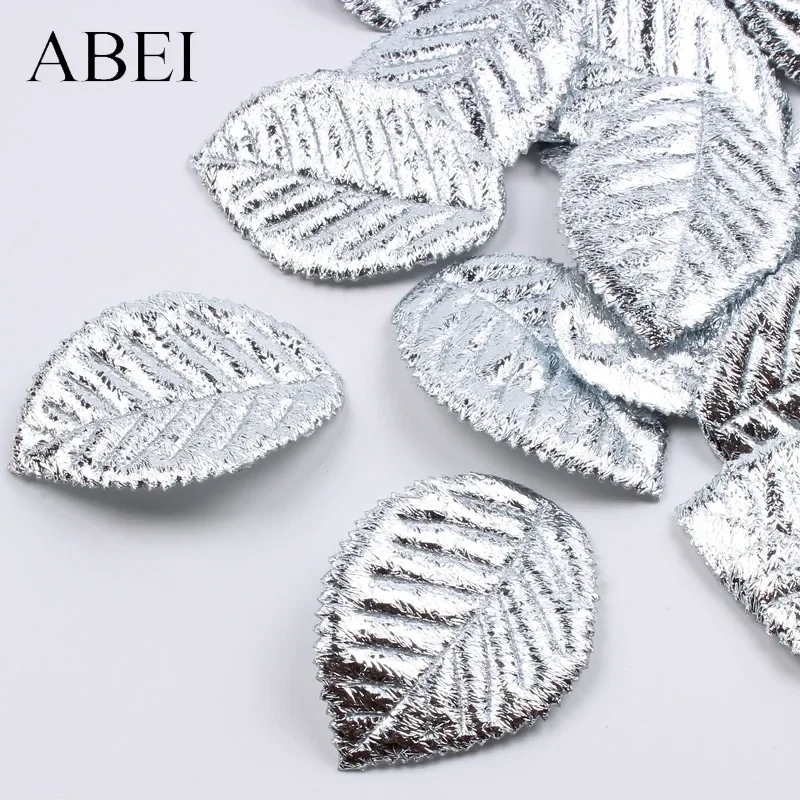 50 Stück Gold Silber Künstliche Seidenblätter für Weihnachten Hochzeit Party Dekoration DIY Handgemachte Basteleien Ornamente