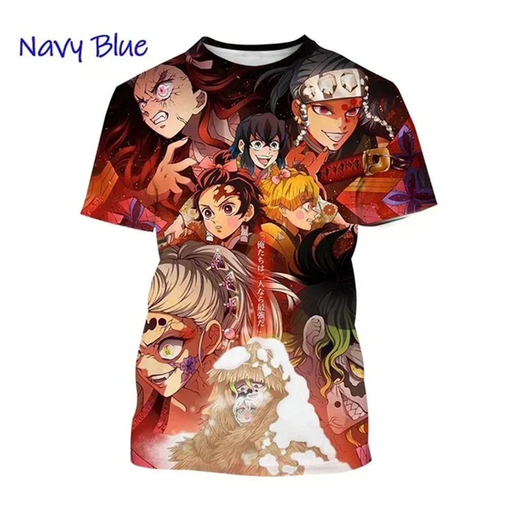 

2025 New Trend Anime Demon Slayer Fashion T-Shirt Cartoon 3d Print Short Sleeve Top Street Comfort Casual Shirt Harajuku Tees