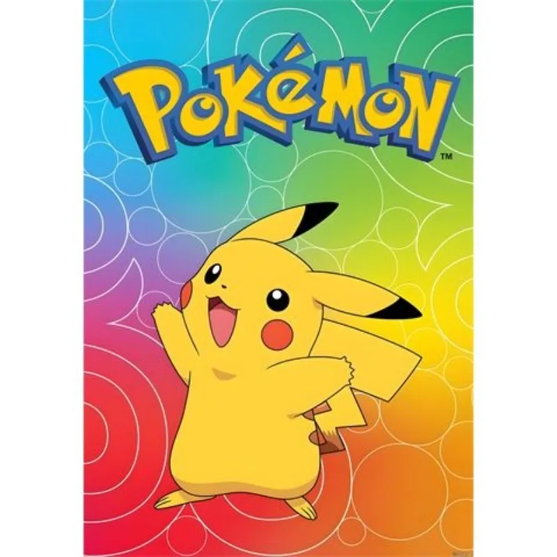 

Cute Pikachu Anime Poster Pokémon Borderless Canvas Suitable for Children's Bedroom Entry Entrance Decoration