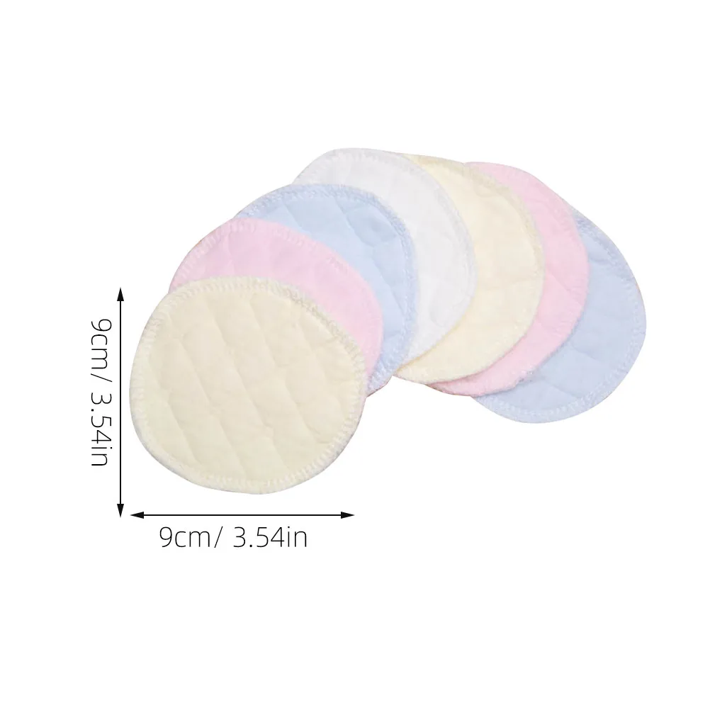 6Pcs Absorbent Cotton Breastfeeding Pads Washable Nursing Pads Leakproof Bra Inserts Soft Two Layers Protection Anti