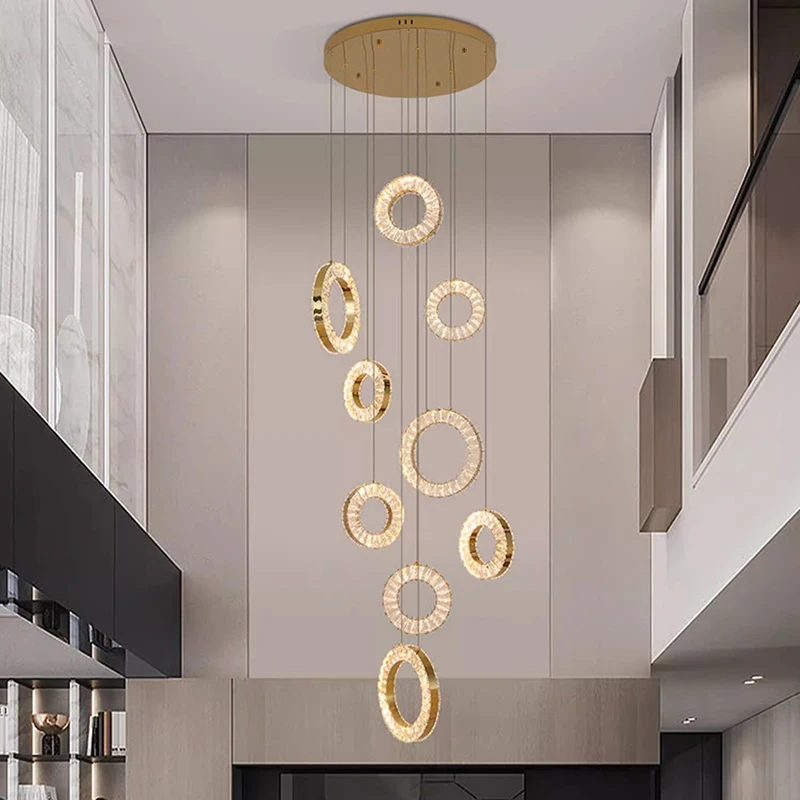 Modern Stair chandelier Pendant lights indoor lighting Ceiling lamp hanging light led Chandeliers for living room indoor lightin