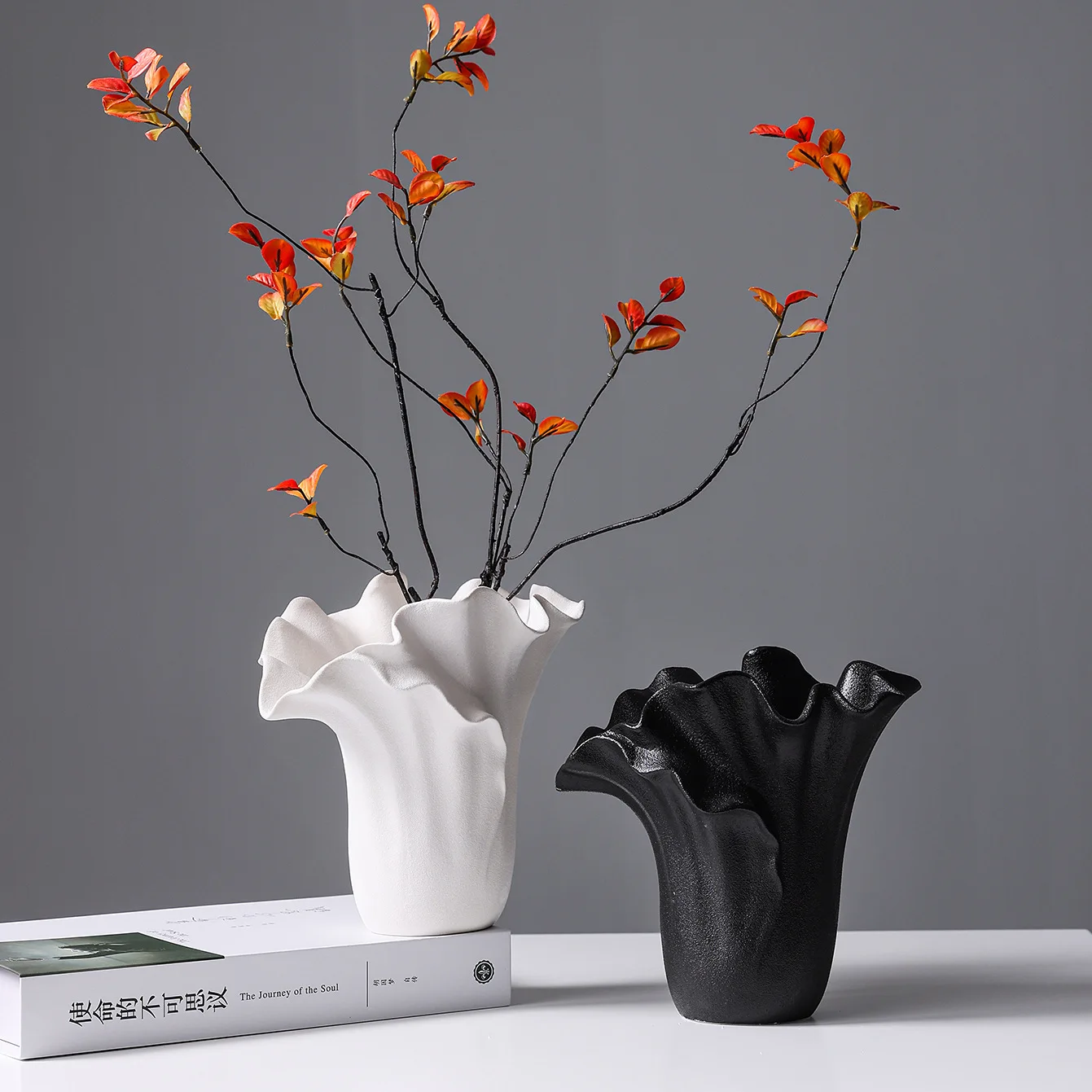 

Французская винтажная керамическая ваза для гостиной, гидропонные цветы, минималистичный декор ваби-саби