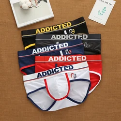 Men's Korean letter pure cotton low waist underwear elastic fashion trend briefs