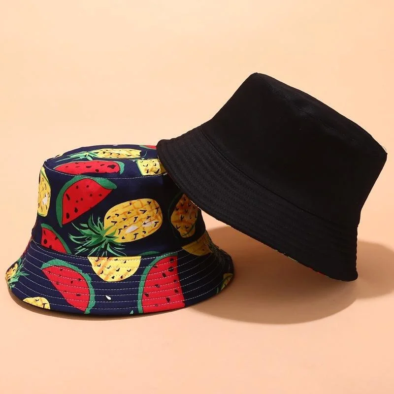 Printed Fruit Pattern Fisherman Hat