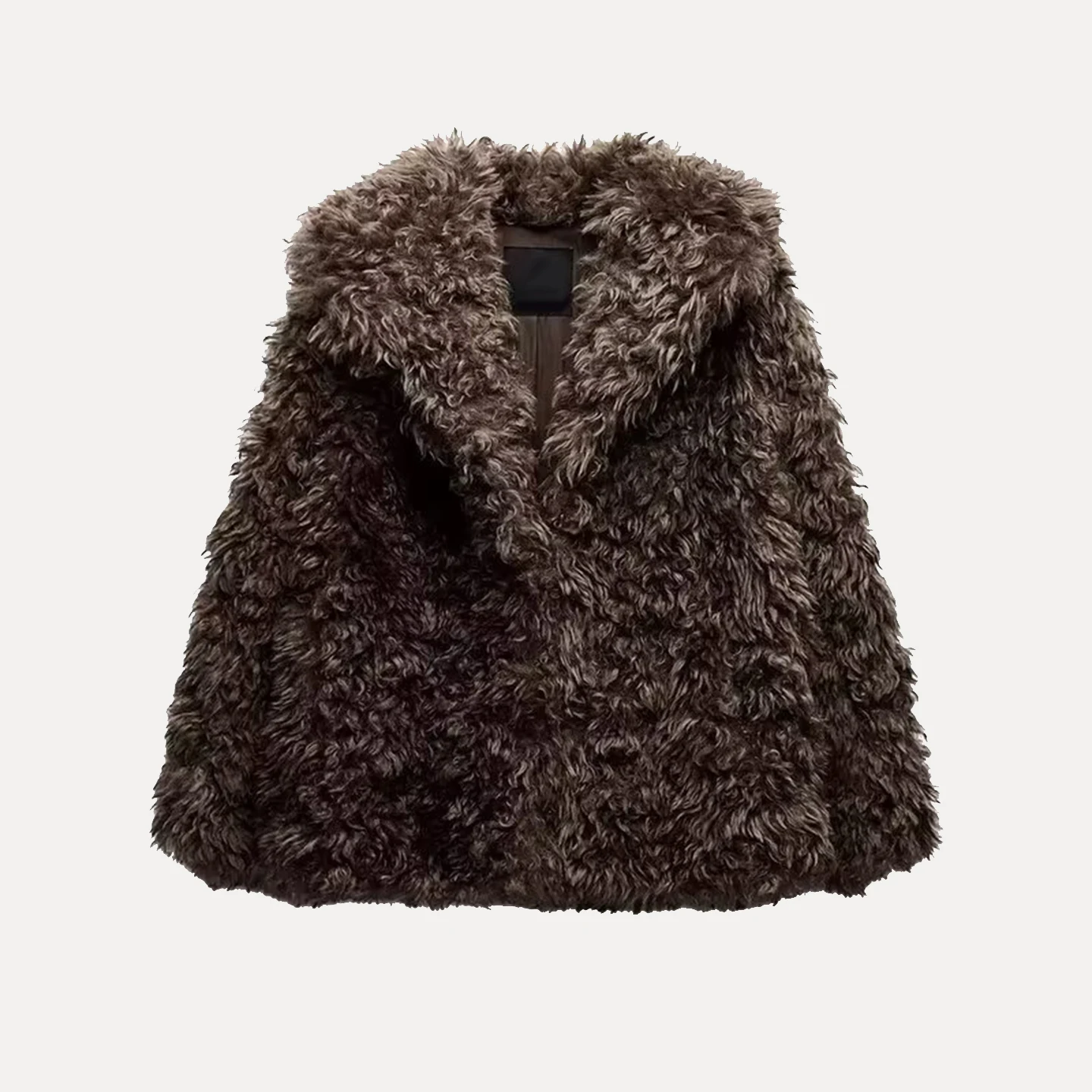 معطف قصير من زاداتا بتأثير فرو صناعي عصري، جاكيت نسائي بتصميم شبابي، مقاس قياسي، خريف 2025، صنع في الصين