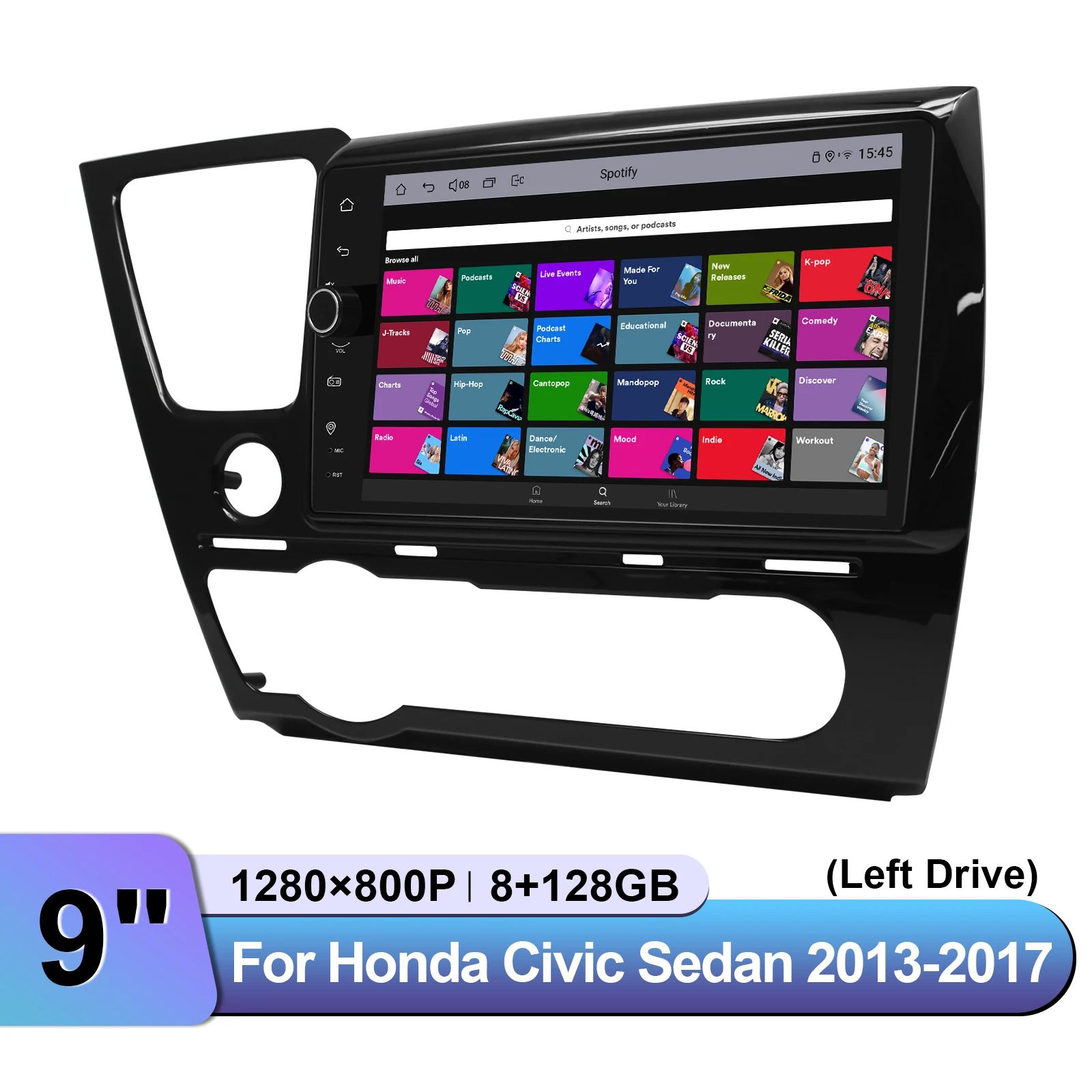 JOYING التوصيل والتشغيل 9 ''أندرويد راديو السيارة ستيريو Autoradio مشغل وسائط متعددة لهوندا سيفيك سيدان 2013-2017 دعم كاميرا OEM