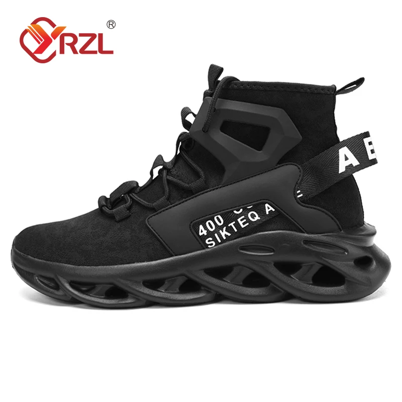 YRZL Men High Top Sneakers Casual Breathable Mesh Lightweight Socks Shoes Comfortable Men Casual No-slip Walking Sneakers Men