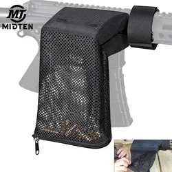 MidTen Brass Shell Catcher Tactical Cartridge Collector Mesh Heat Resistant Padded with Zippered Bottom Quick Release Rifle Pist