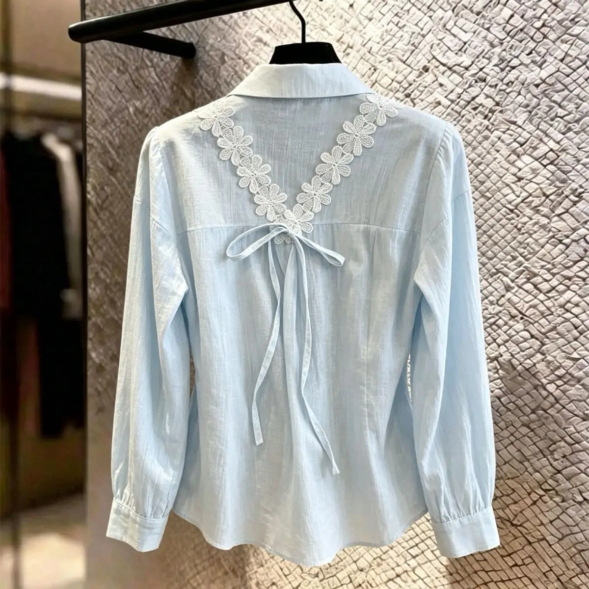 

Summer Lace Back Floral Tie Long Sleeve Sun Protection Shirt Ice Silk Thin Super Fairy Outerwear Casual Loose Style Polyester...