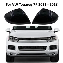 For VW Touareg 7P 2011 - 2018 Gloss Black ABS Car Styling Exterior Rear View Mirror Cover Caps Accessories 7P6857537 7P6857538