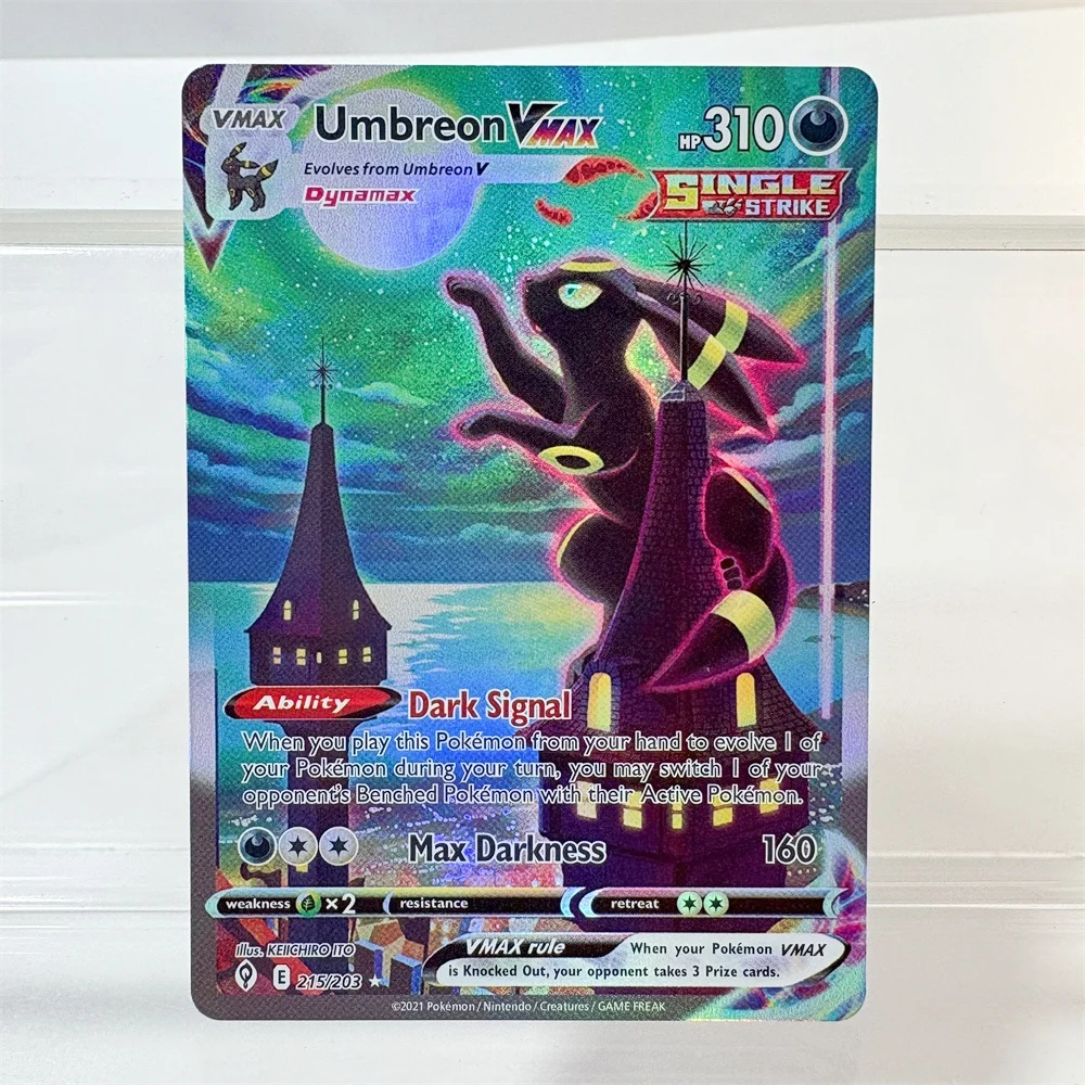 PKM PTCG High Quality Umbreon Vmax Glaceon Vstar Rayquaza Vmax Lono Proxy Foil Cards Game Collection Anime Cards