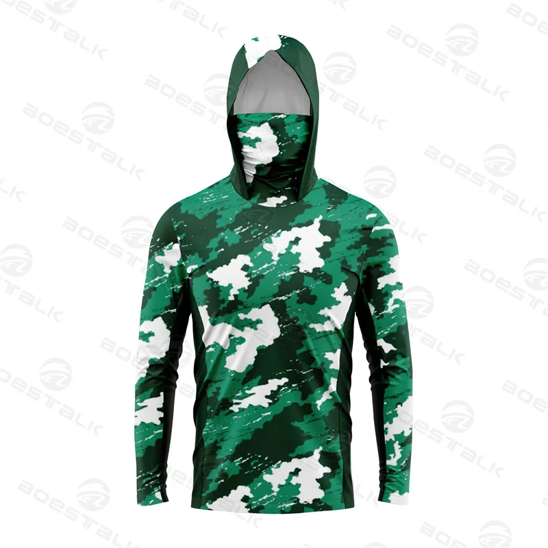 

Fishing Long Sleeve Hoodie Shirts Face Mask Fishing Clothing Uv Protection Breathable Performance Fishing Tops Camisa Pesca