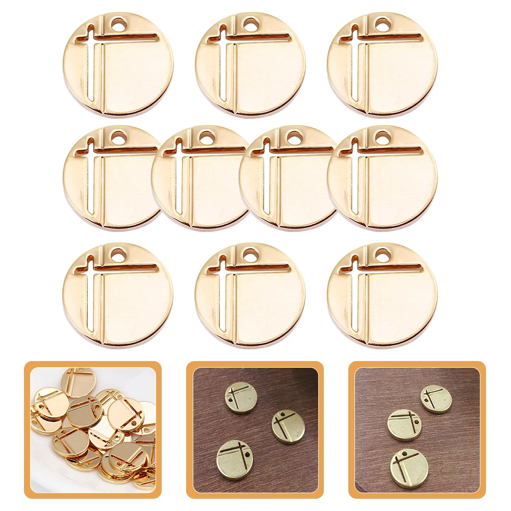 

10pcs Metal Round Pendants Lightweight Durable DIY Craft Projects Jewelry Making Accessories Decorative Disc Charms Bracelet