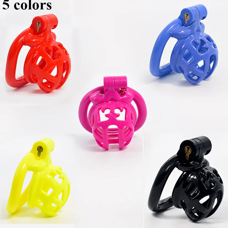 New Plastic Chastity Cage with 4 Size Penis Rings Male Chastity Device Penis Abstinence Anti Cheating Adult Erotic Products 18+