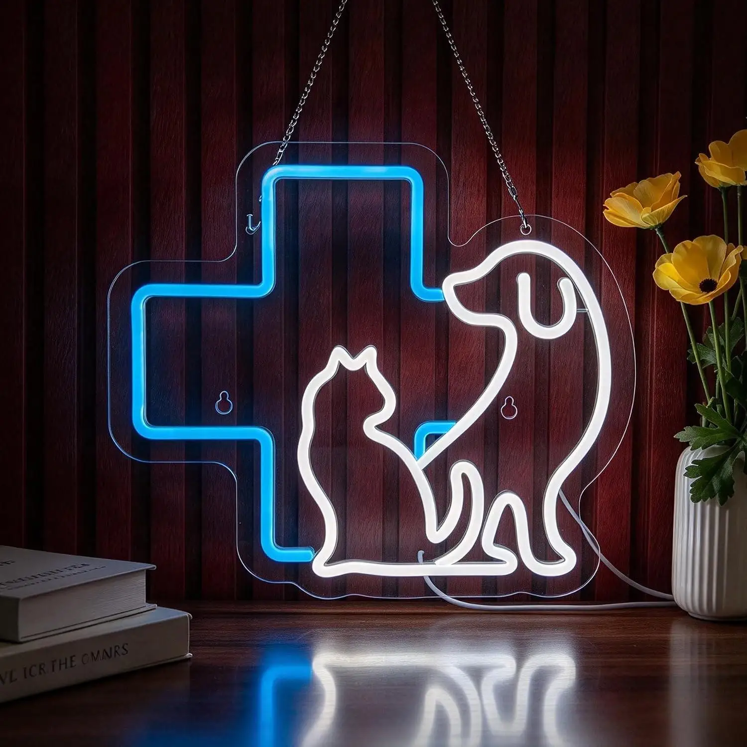 Animal Hospital Neon Sign Led Neon Light For Veterinary Clinic Pet Grooming Salon Pet Store Pet Boarding Animal Shelter Decor