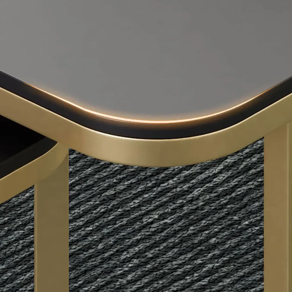 New Rectangular Living Room Tea Table Modern Simple Tea Table Household Retractable Rock Plate Mesa Density High Anti Pollution