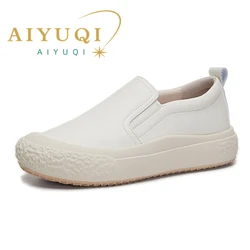 AIYUQI Scarpe da ginnastica da donna 2024 Nuove scarpe da pescatore Slip-on Scarpe basse da donna Slip-on Scarpe femminili in vera pelle antiscivolo