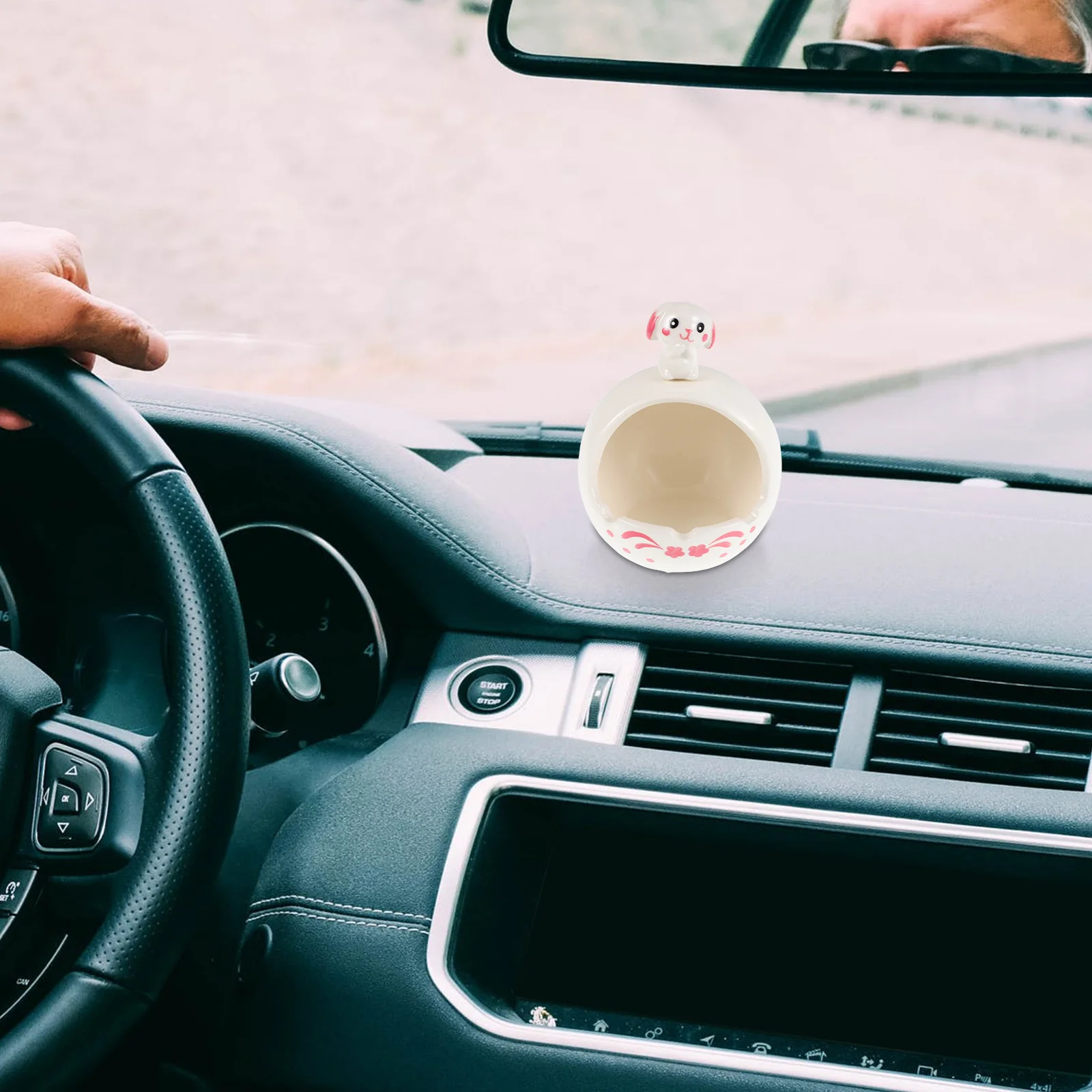 

Ceramic Rabbit Ashtray 3 Grooves Compact Creative Animal Statue Portable Ash Holder For Car Rv Home Decor Outdoor Patio