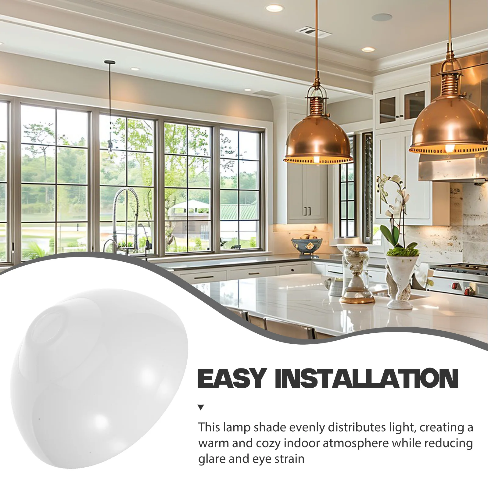 

White Plastic Lamp Shade 245Mm E27 Base Pendant Shade Replacement for Ceiling Lights Bedroom Living Room Dome Light Fixture